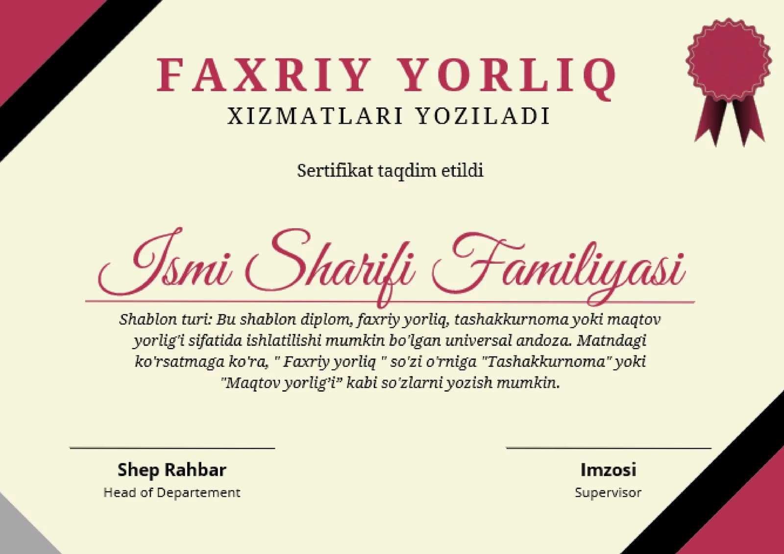 FAXRIY YORLIQ