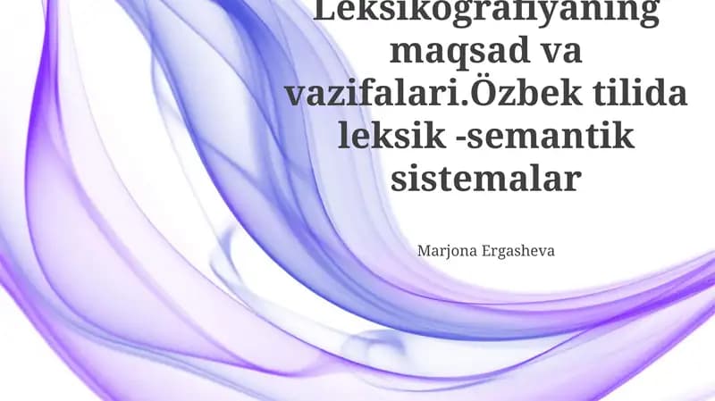 Leksikografiyaning maqsadlari