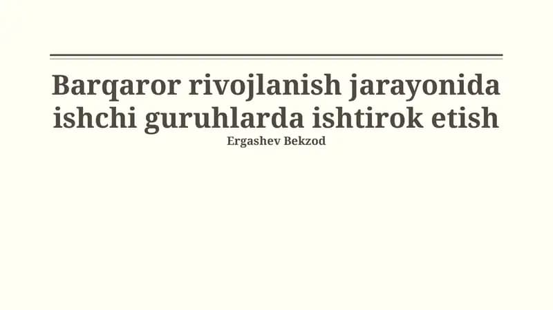 Ishchi Guruhlarda Samarali Qatnashish Uchun Strategiyalar