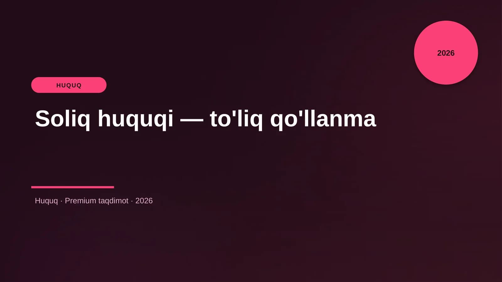 Soliq huquqi — to'liq qo'llanma