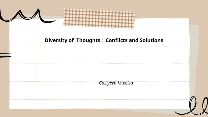 Diversity of Thoughts | Conflicts and Solutions