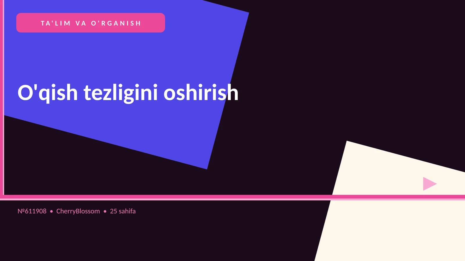 TA'LIM VA O'RGANISH