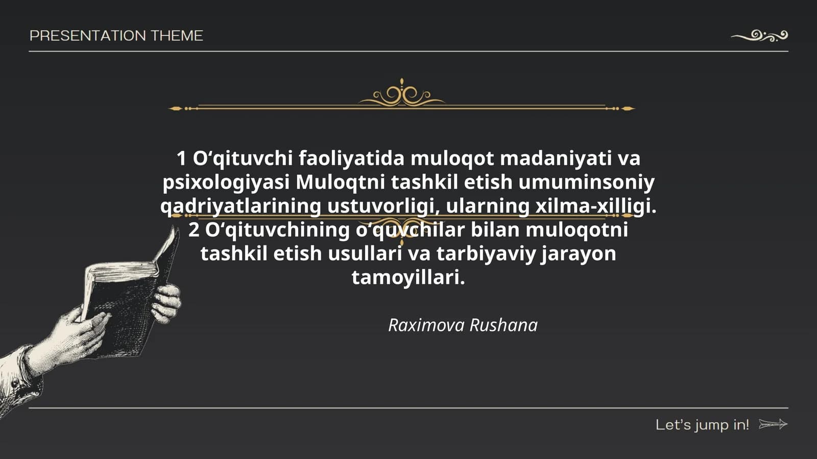 Oʻqituvchi faoliyatida muloqot madaniyati va psixologiyasi