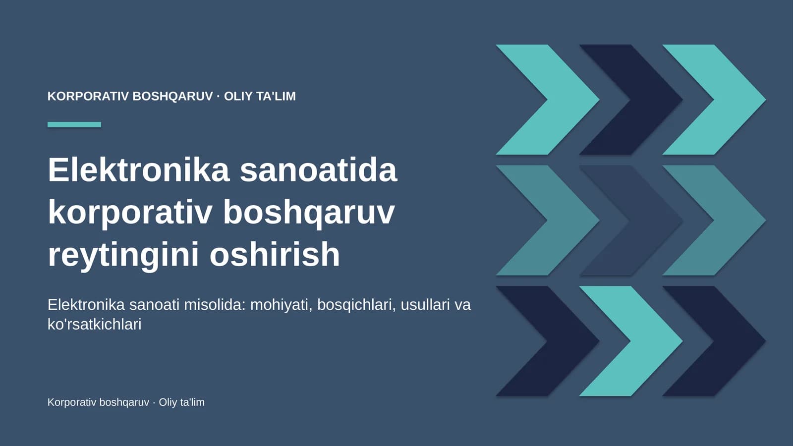 Elektronika sanoatida korporativ boshqaruv reytingini oshirish