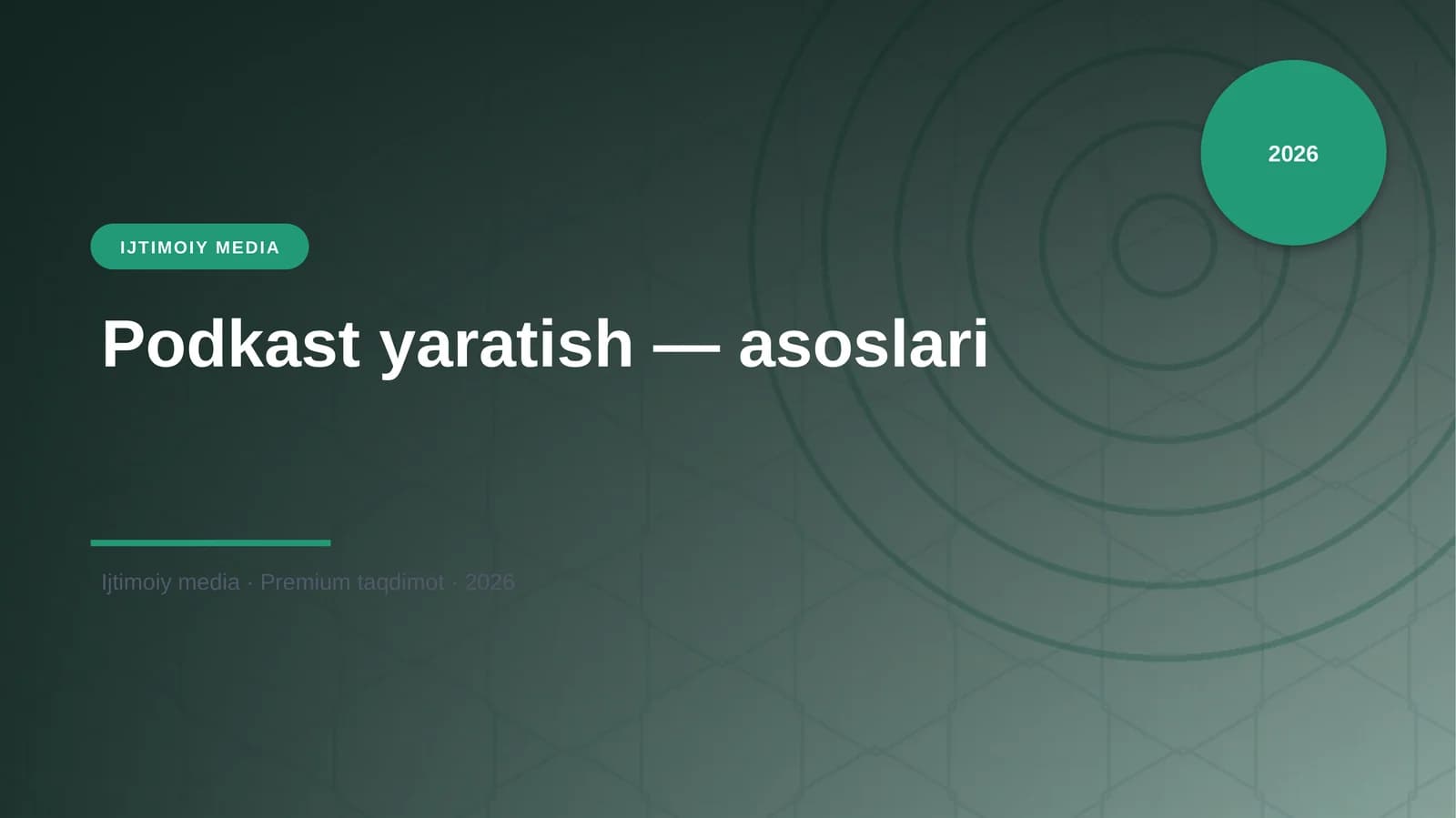 Podkast yaratish — asoslari