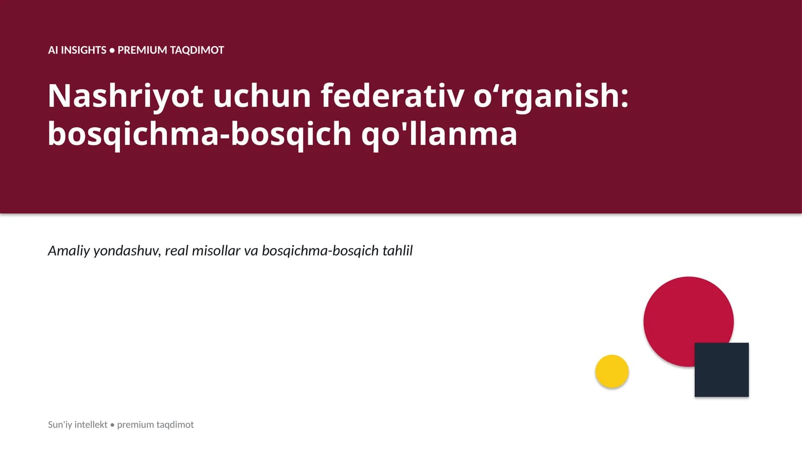 AI INSIGHTS • PREMIUM TAQDIMOT