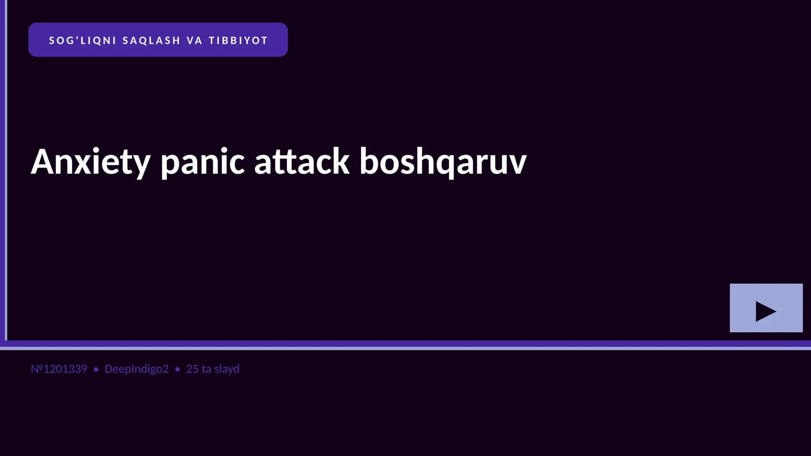 Anxiety panic attack boshqaruv