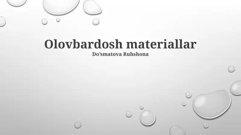 Olovbardosh materiallar