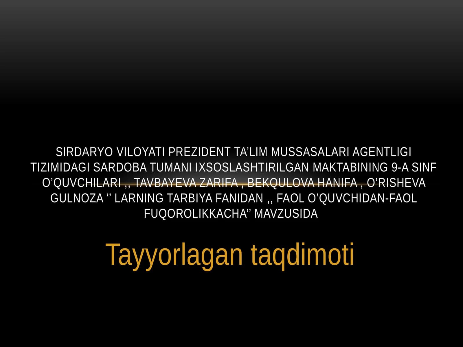 Tayyorlagan taqdimoti