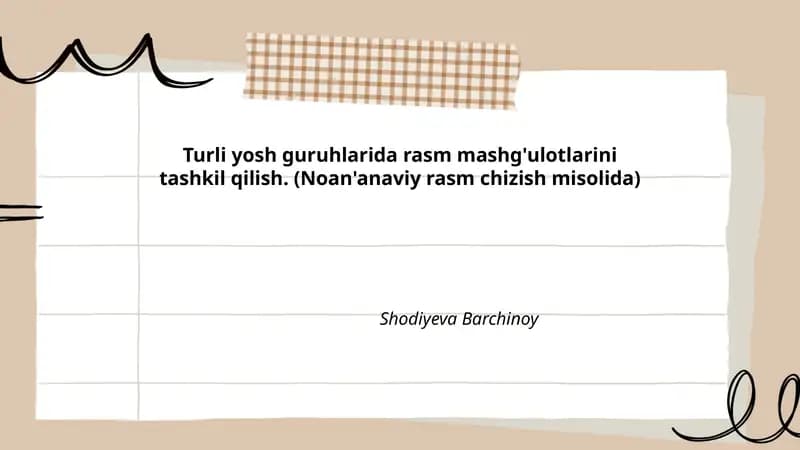 Rasm Mashg'ulotlari