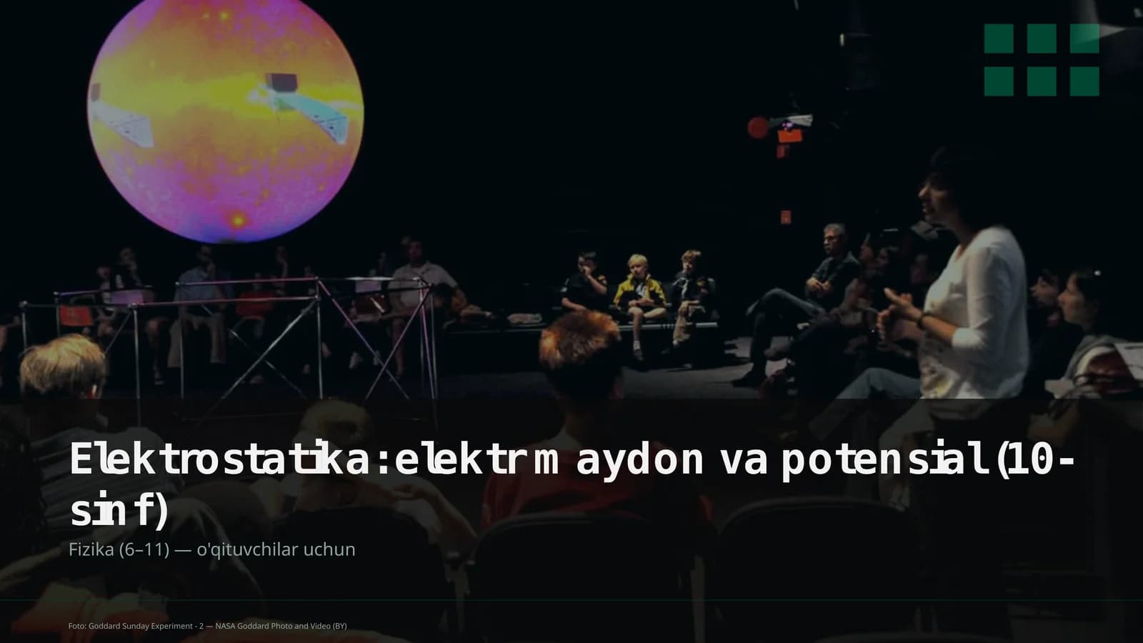 Elektrostatika: elektr maydon va potensial (10-sinf)