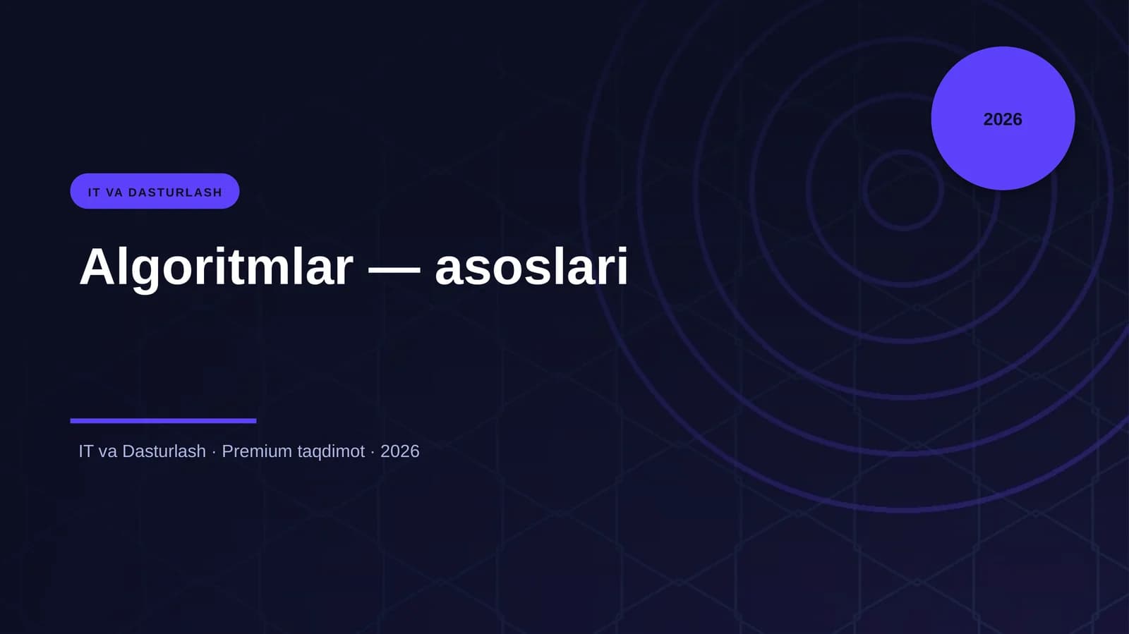 Algoritmlar — asoslari