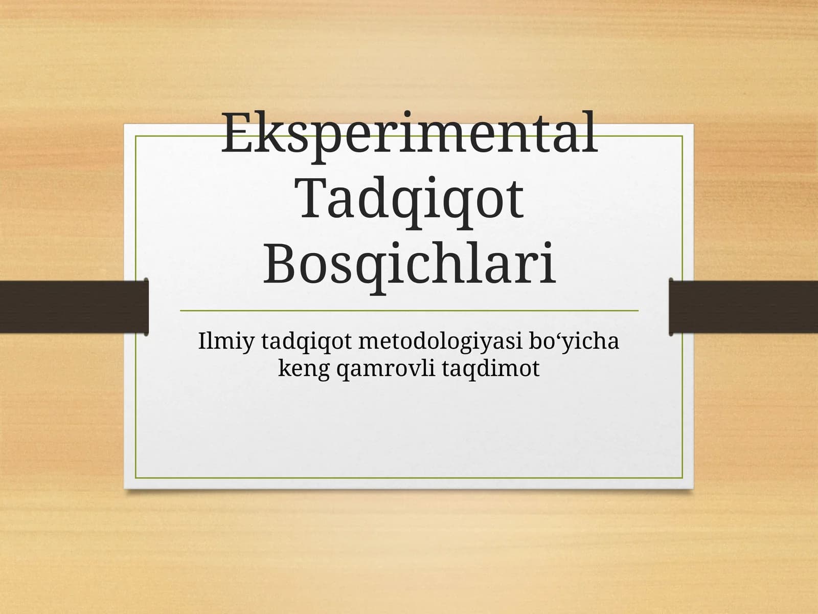 EksperimentalTadqiqotBosqichlari