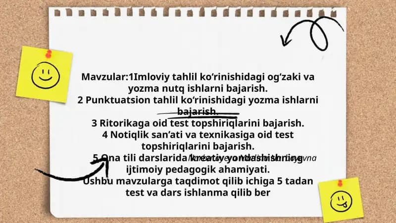 Ona tili darslarida kreativ yondashish