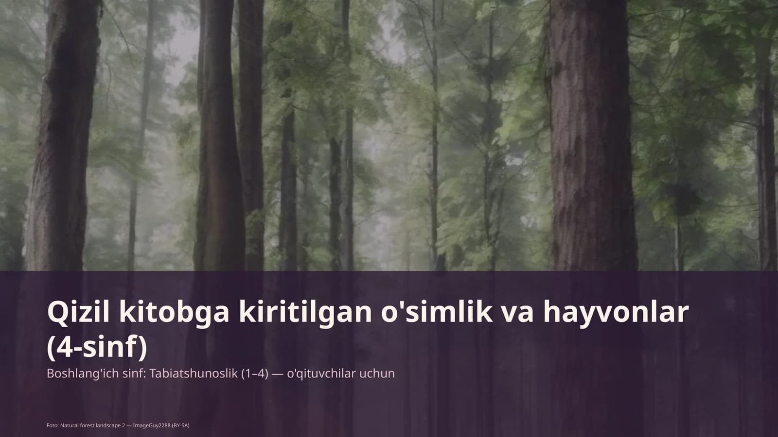 Qizil kitobga kiritilgan o'simlik va hayvonlar (4-sinf)