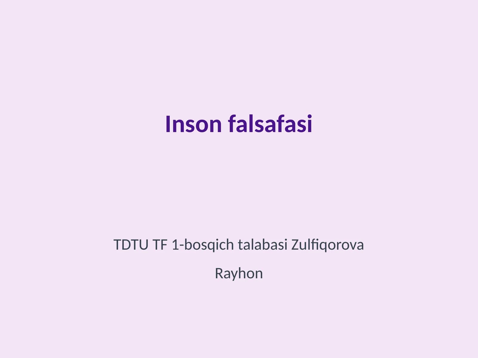 Inson falsafasi