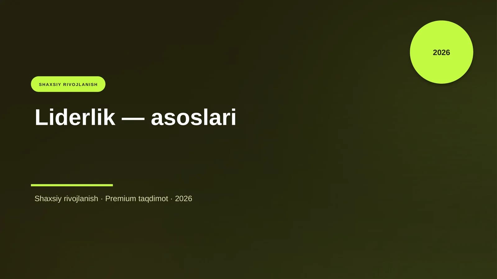 Liderlik — asoslari
