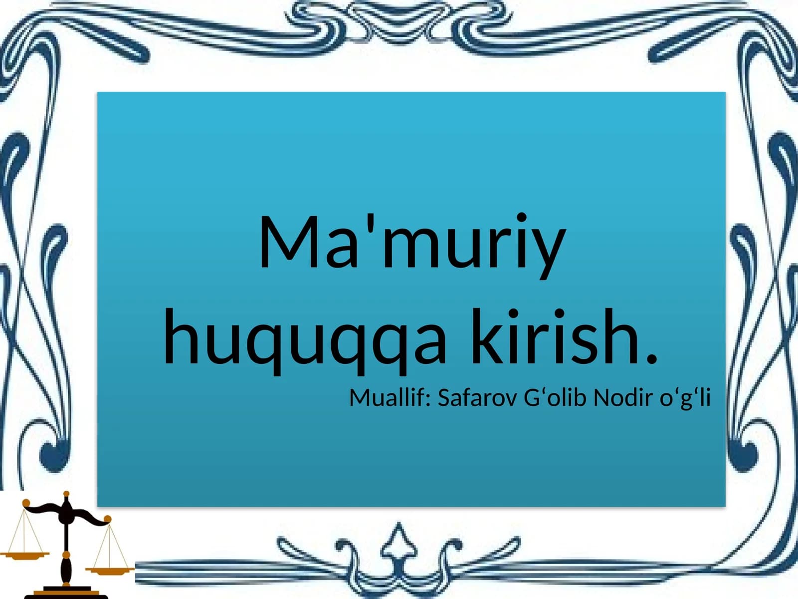 Ma’muriy huquq qarish