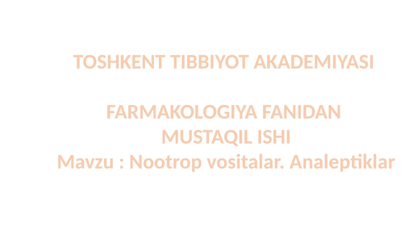 Nootropvositalar.Analeptiklar - Tropikamid