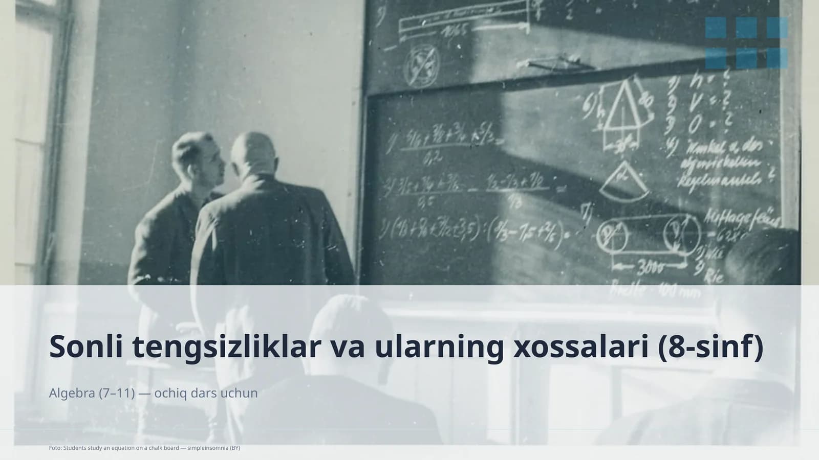 Sonli tengsizliklar va ularning xossalari (8-sinf)