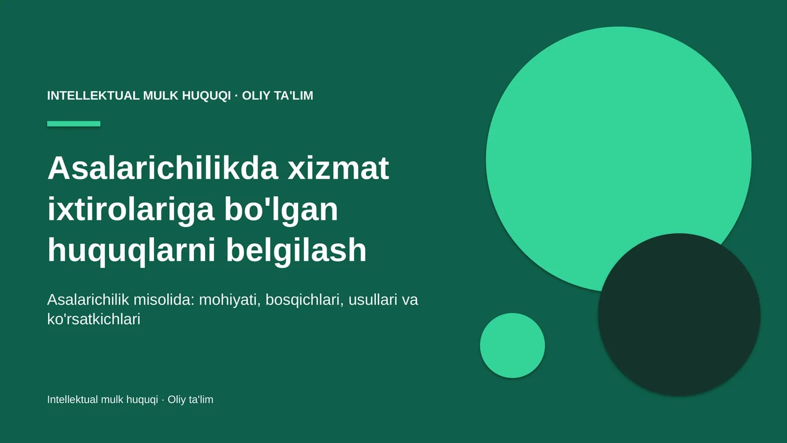 Intellektual mulk huquqi · Oliy ta'lim
