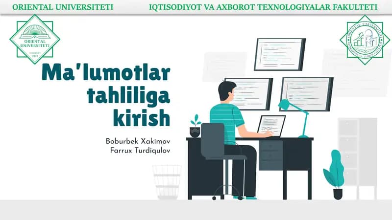Ma’lumotlar tahliliga kirish