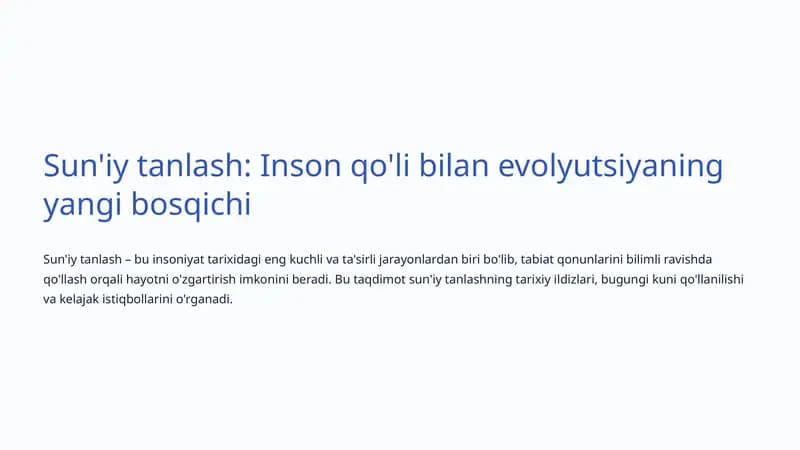 Sun'iy tanlash