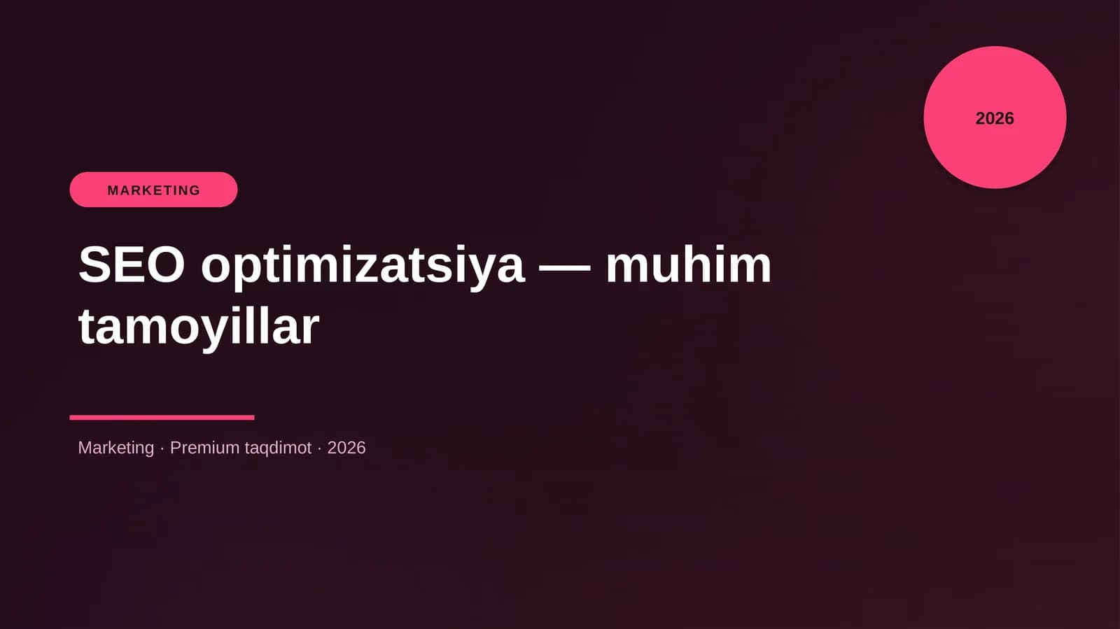 SEO optimizatsiya — muhim tamoyillar