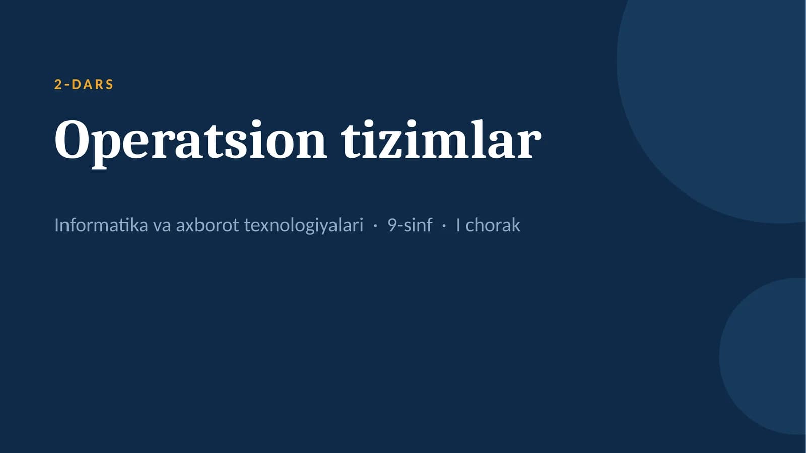 Operatsion tizimlar