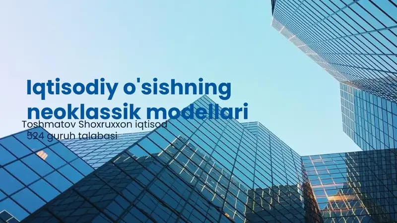 Neoklassik Modellar