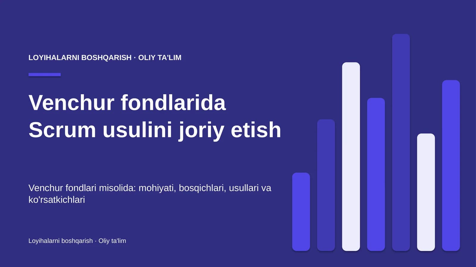 Venchur fondlarida Scrum usulini joriy etish