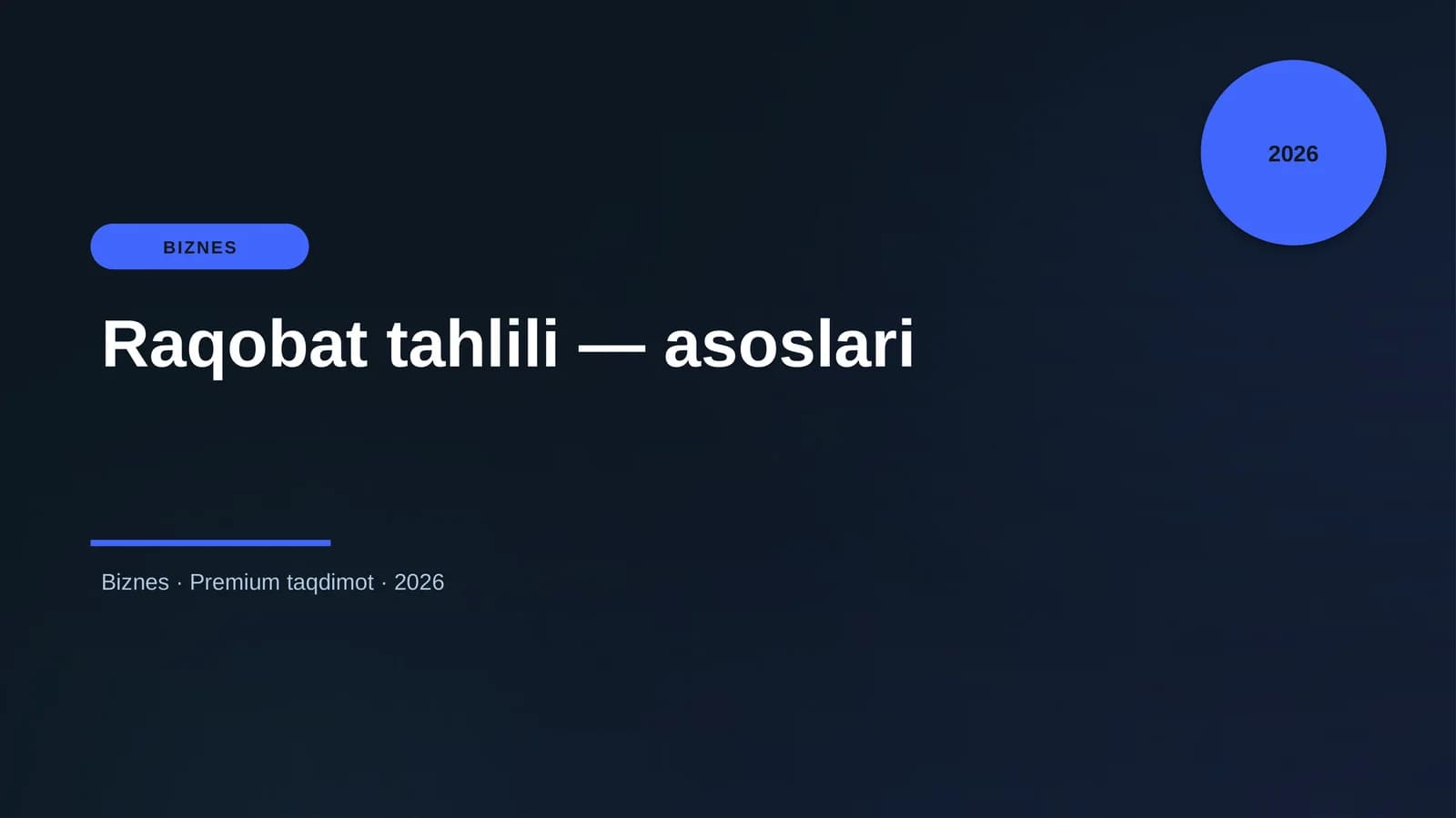 Raqobat tahlili — asoslari
