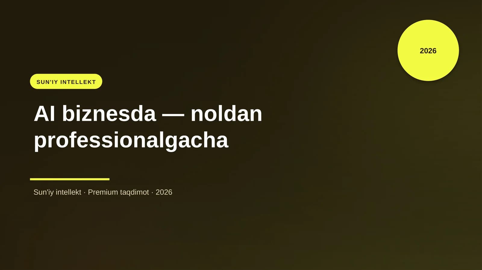 AI biznesda — noldan professionalgacha