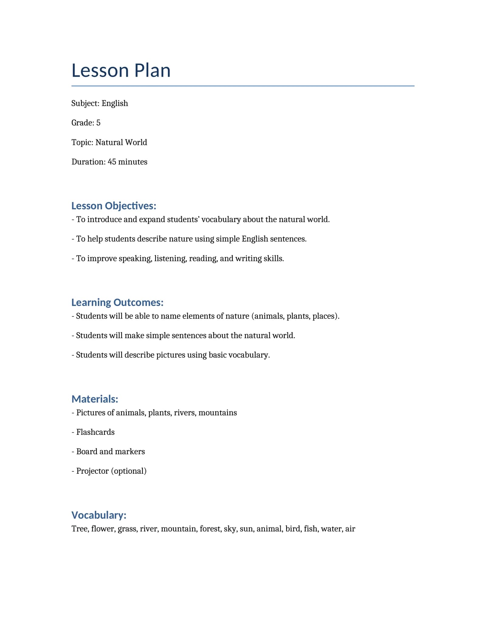 Lesson Plan