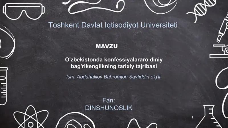 O'zbekistonda konfessiyalararo diniy bag'rikenglikning tarixiy tajribasi