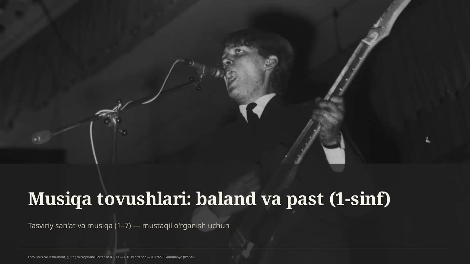 Musiqa tovushlari: baland va past (1-sinf)