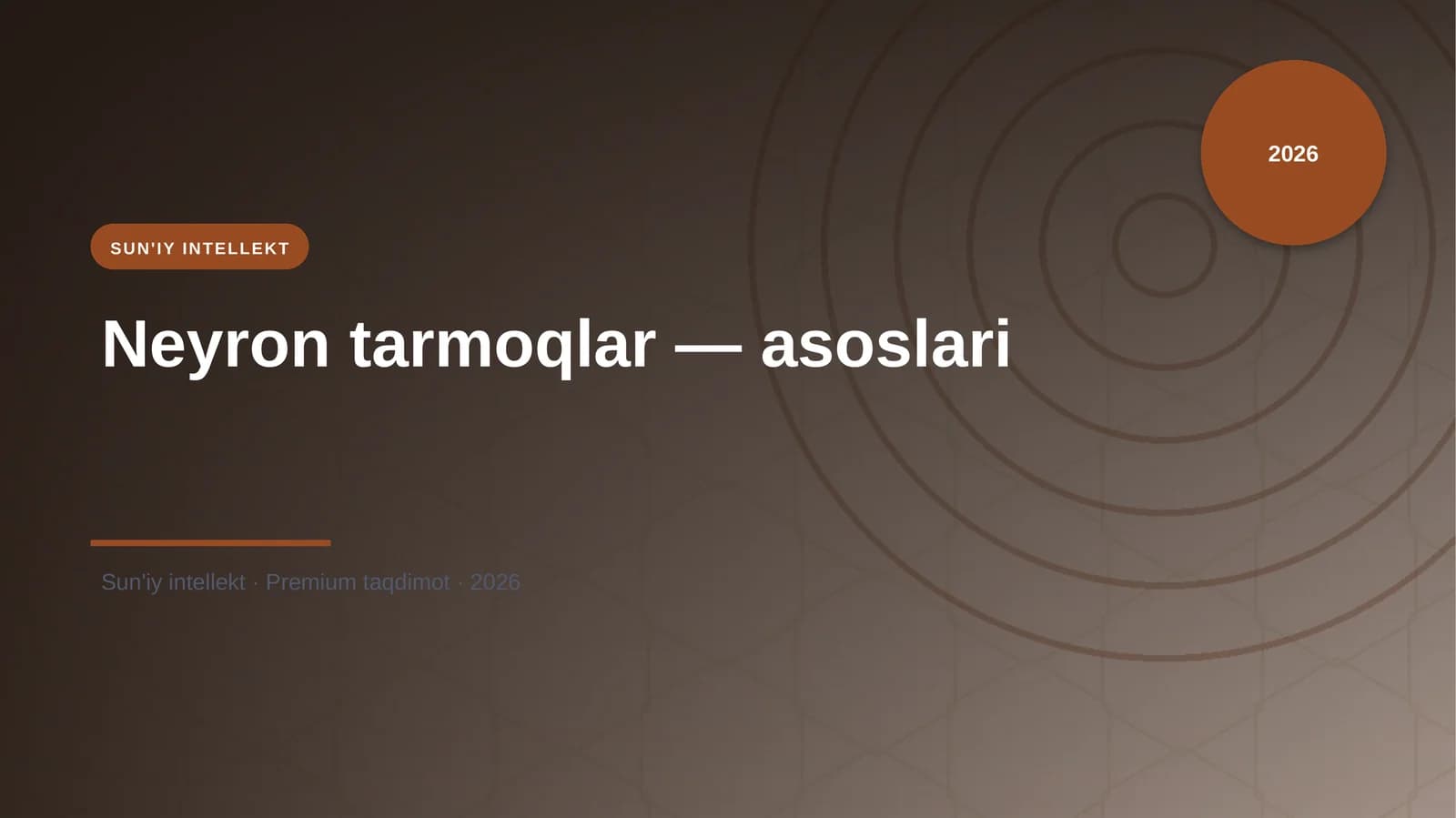 Neyron tarmoqlar — asoslari