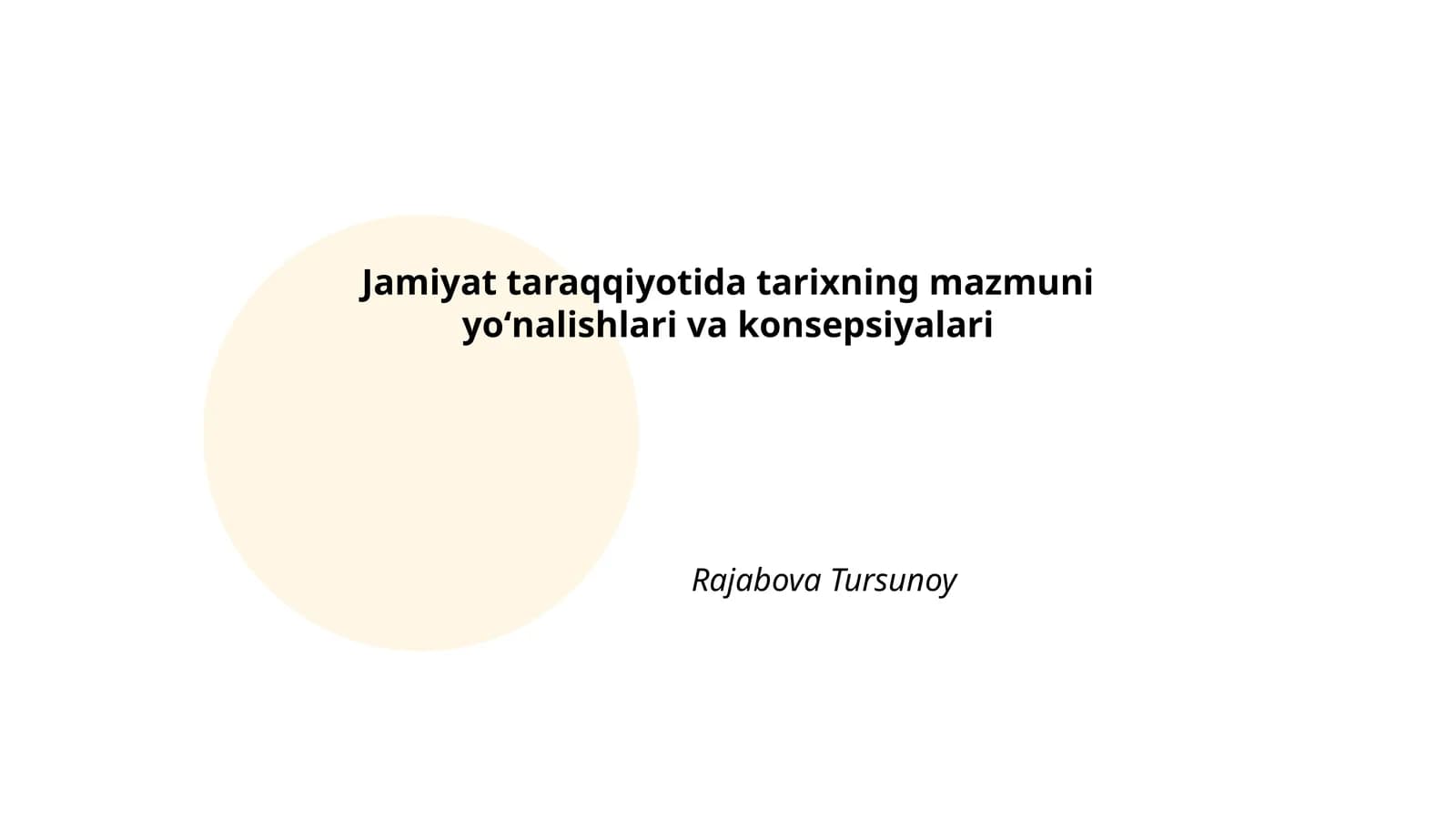 Tarixning nazariy asoslari