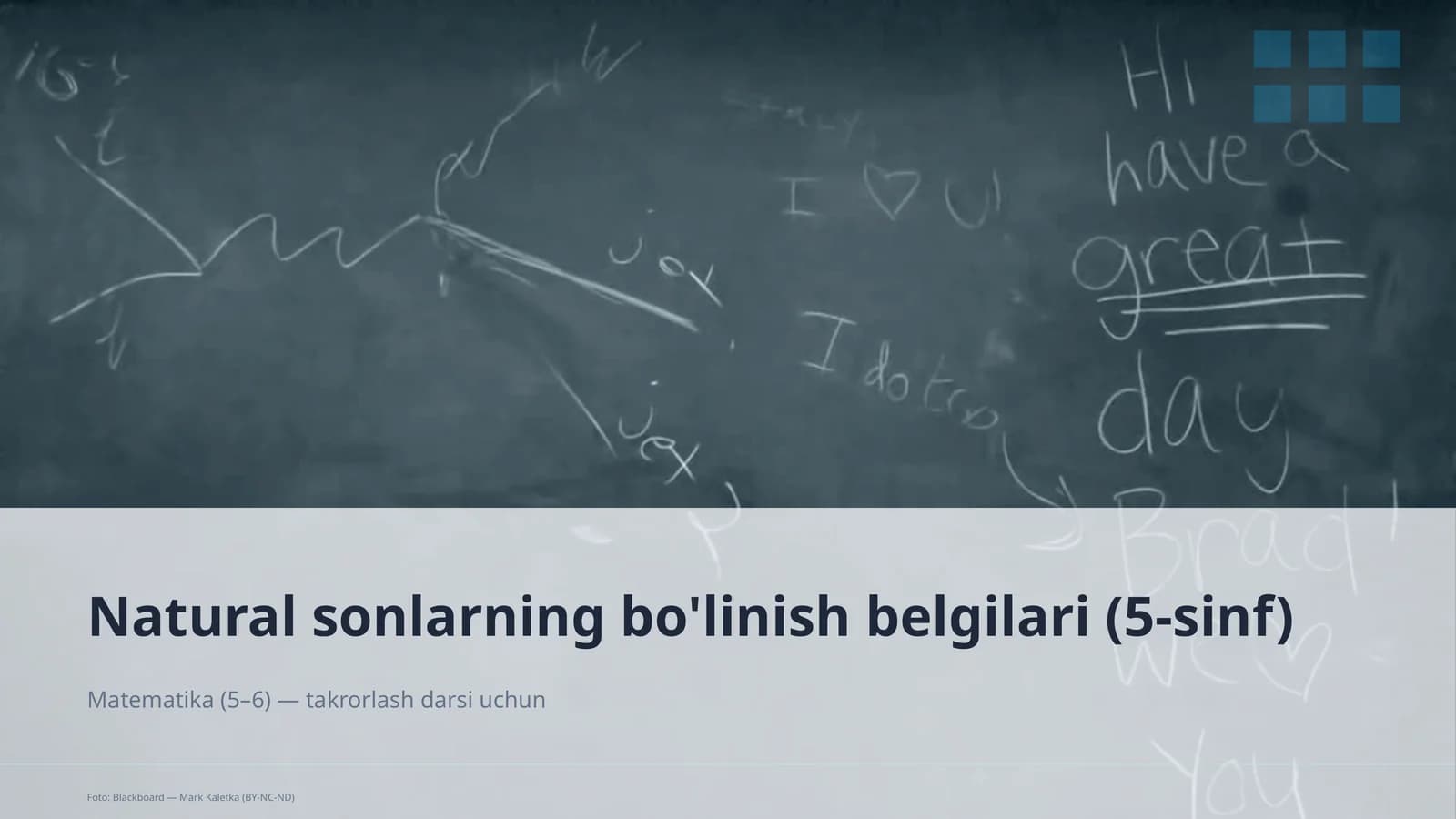 Natural sonlarning bo'linish belgilari (5-sinf)