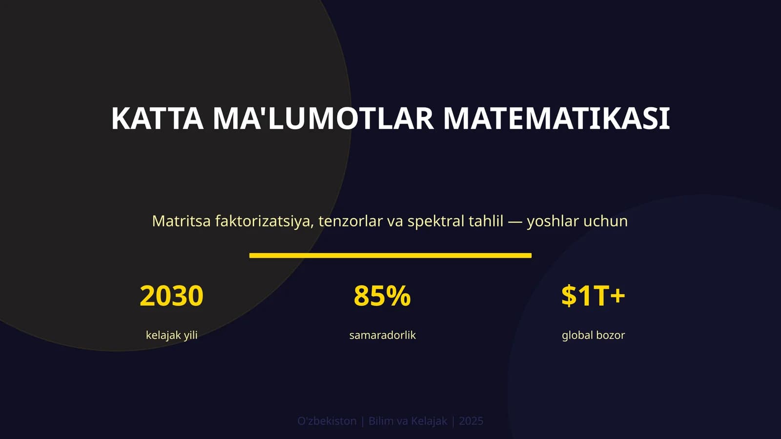 KATTA MA'LUMOTLAR MATEMATIKASI