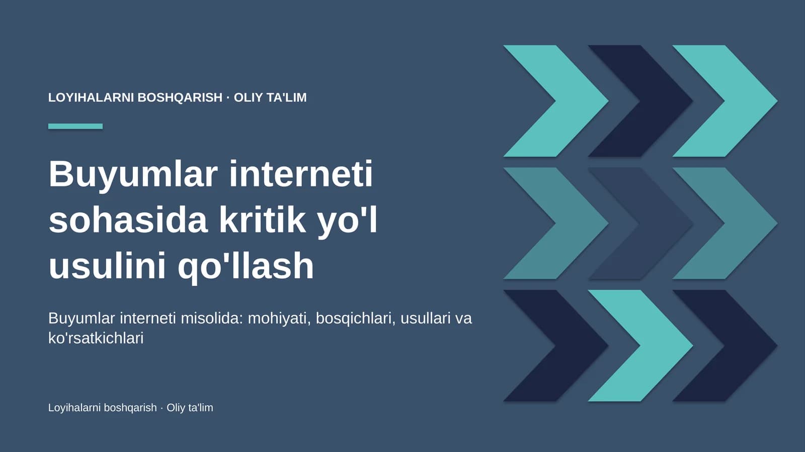 buyumlar interneti sohasida kritik yo'l usulini qo'llash 6645