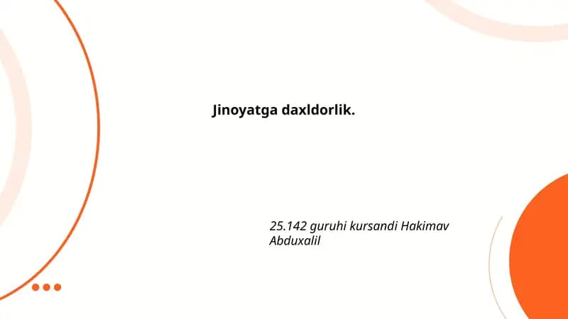 Jinoyatga daxldorlik