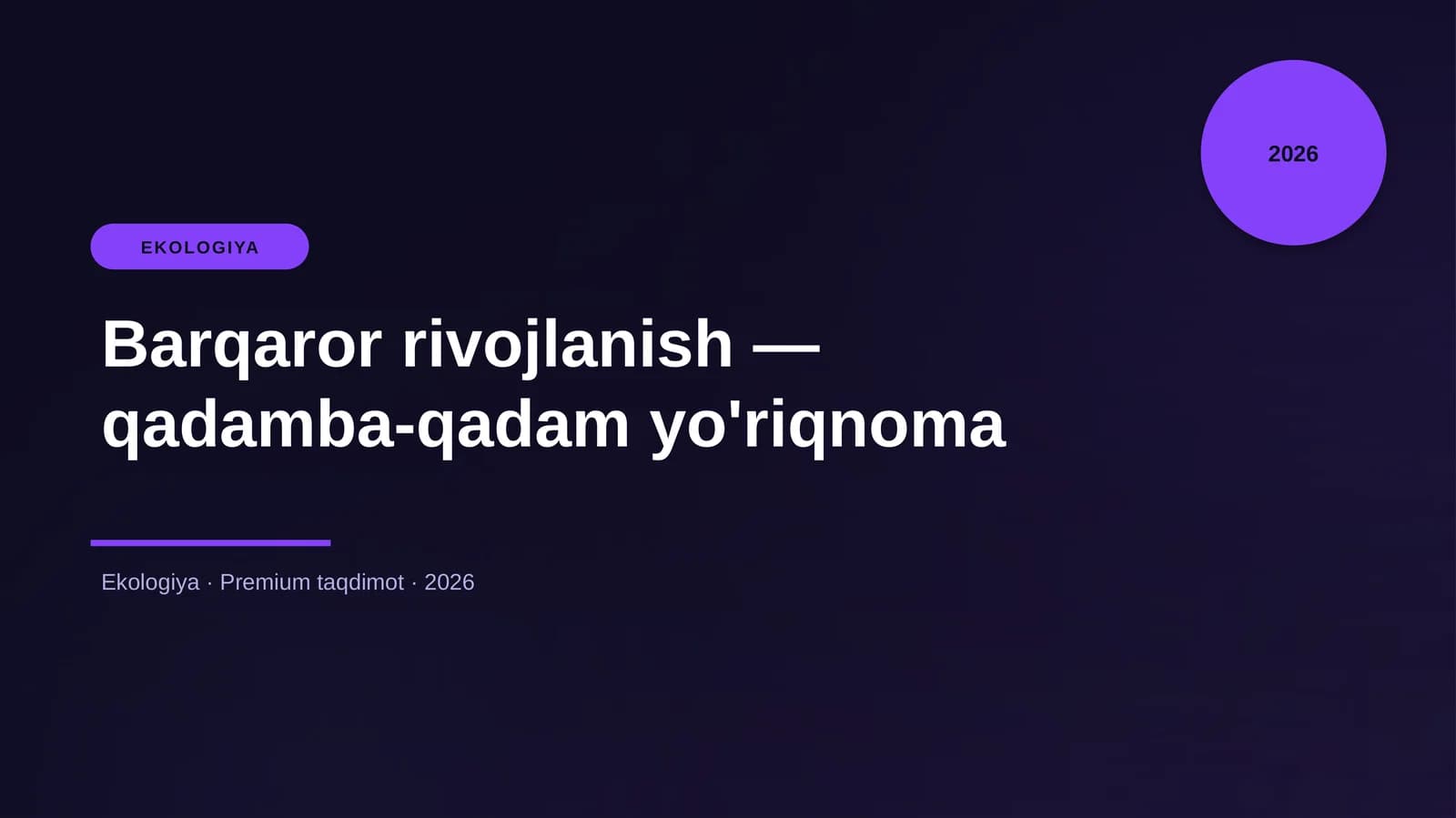 Barqaror rivojlanish — qadamba-qadam yo'riqnoma
