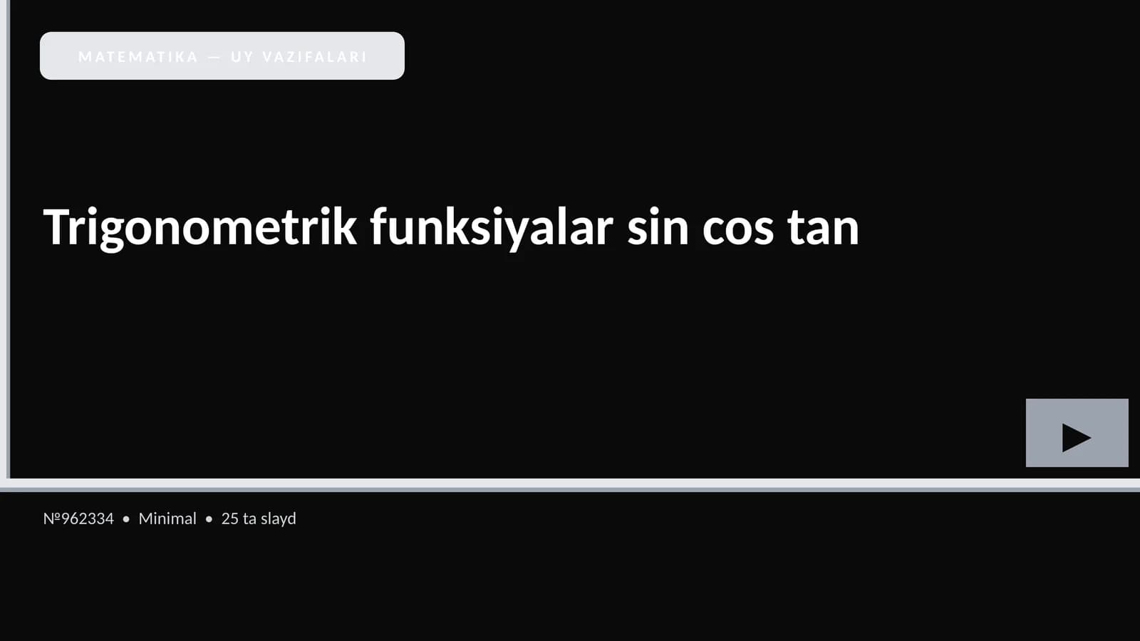 Trigonometrik funksiyalar sin cos tan