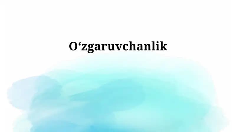 O'zgaruvchanlik