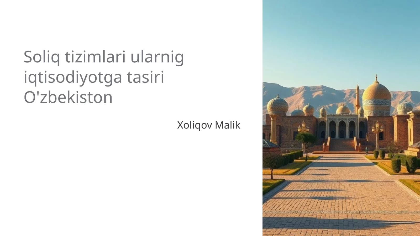 Soliq tizimlari O'zbekistonda