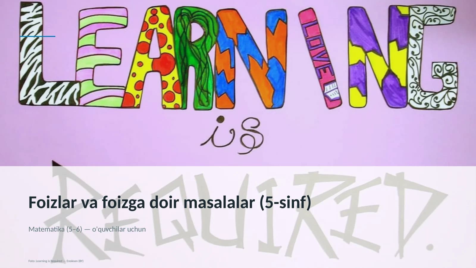 Foizlar va foizga doir masalalar (5-sinf)