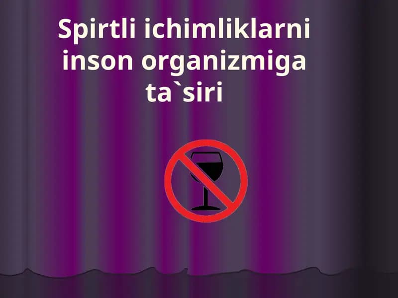 Kishining yoshlik davrida alkogol­ning ta’siri