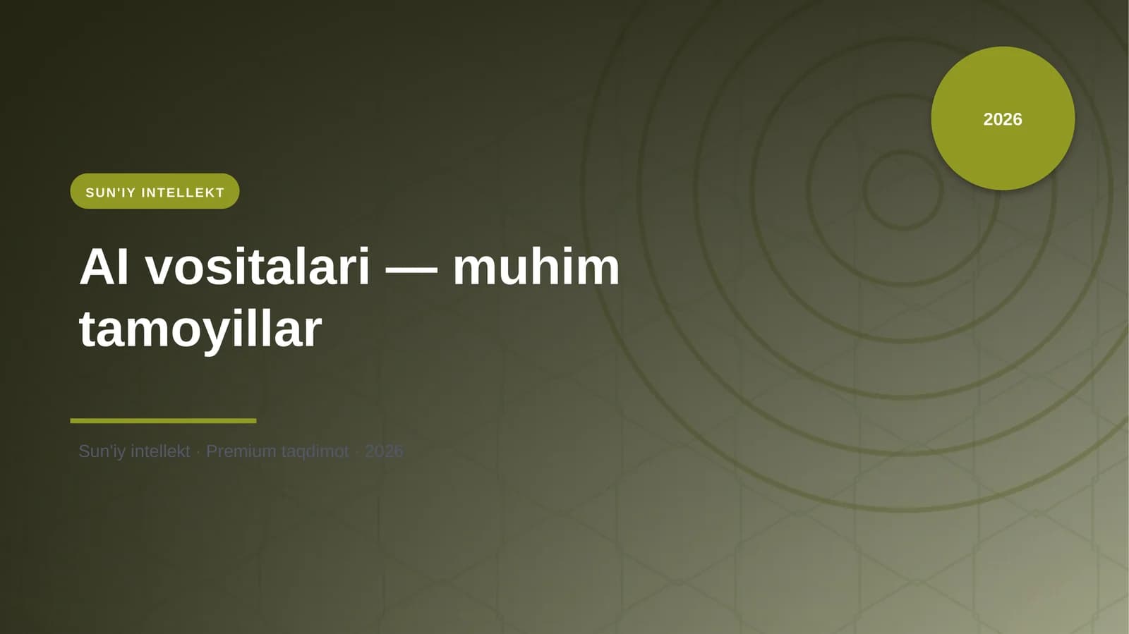 AI vositalari — muhim tamoyillar