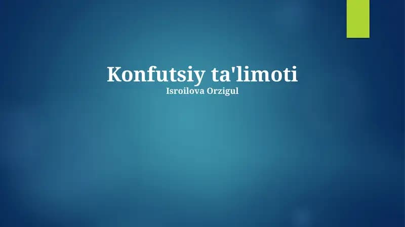 Konfutsiy ta'limoti